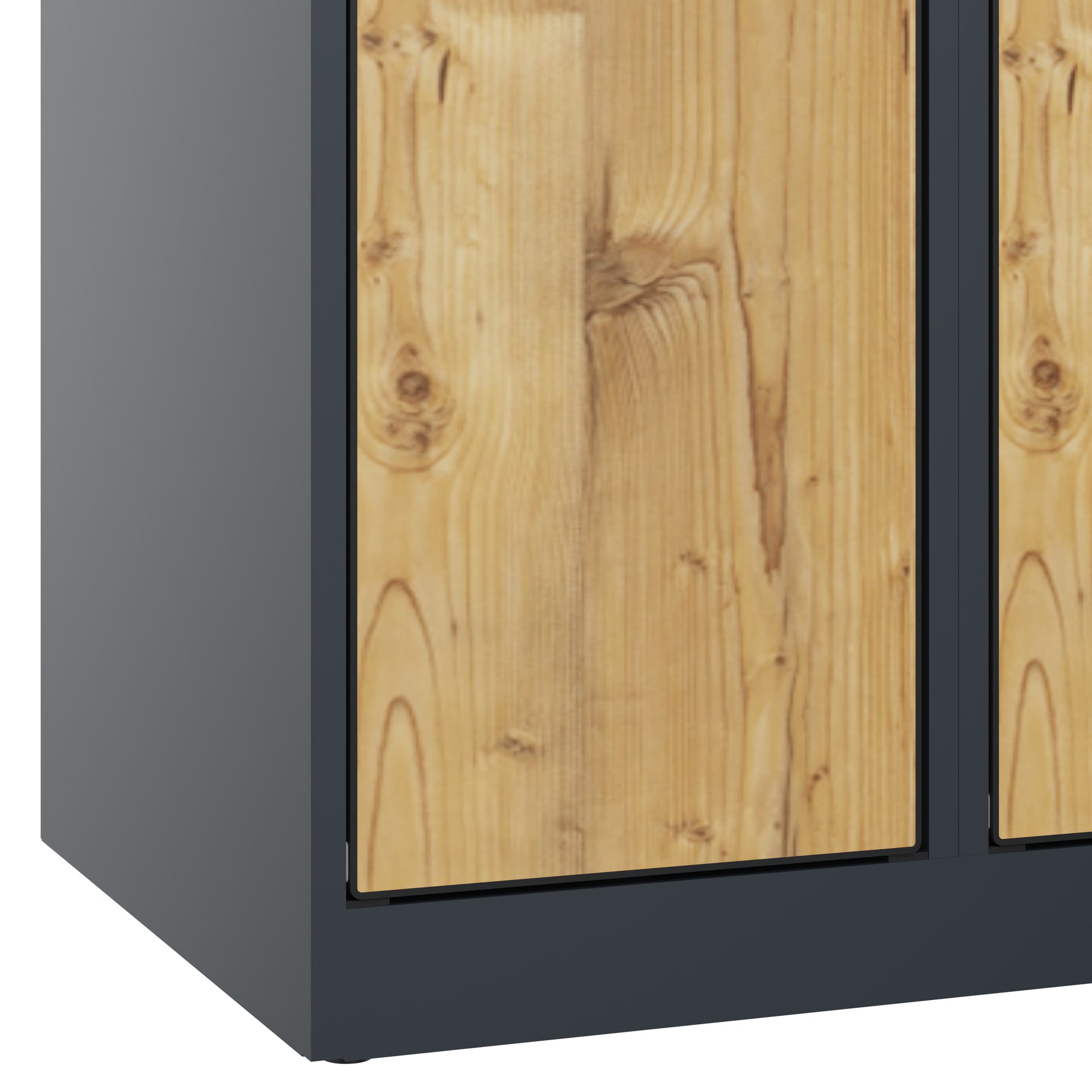 Schließfachschrank Evolo PLUS, 3 Fächer, 1850x300x500mm Detail Dekor Eiche
