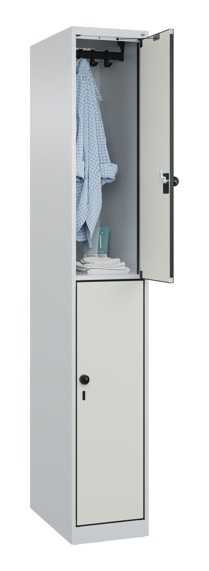 Doppelstöckiger Spind Evolo PLUS aus Stahl