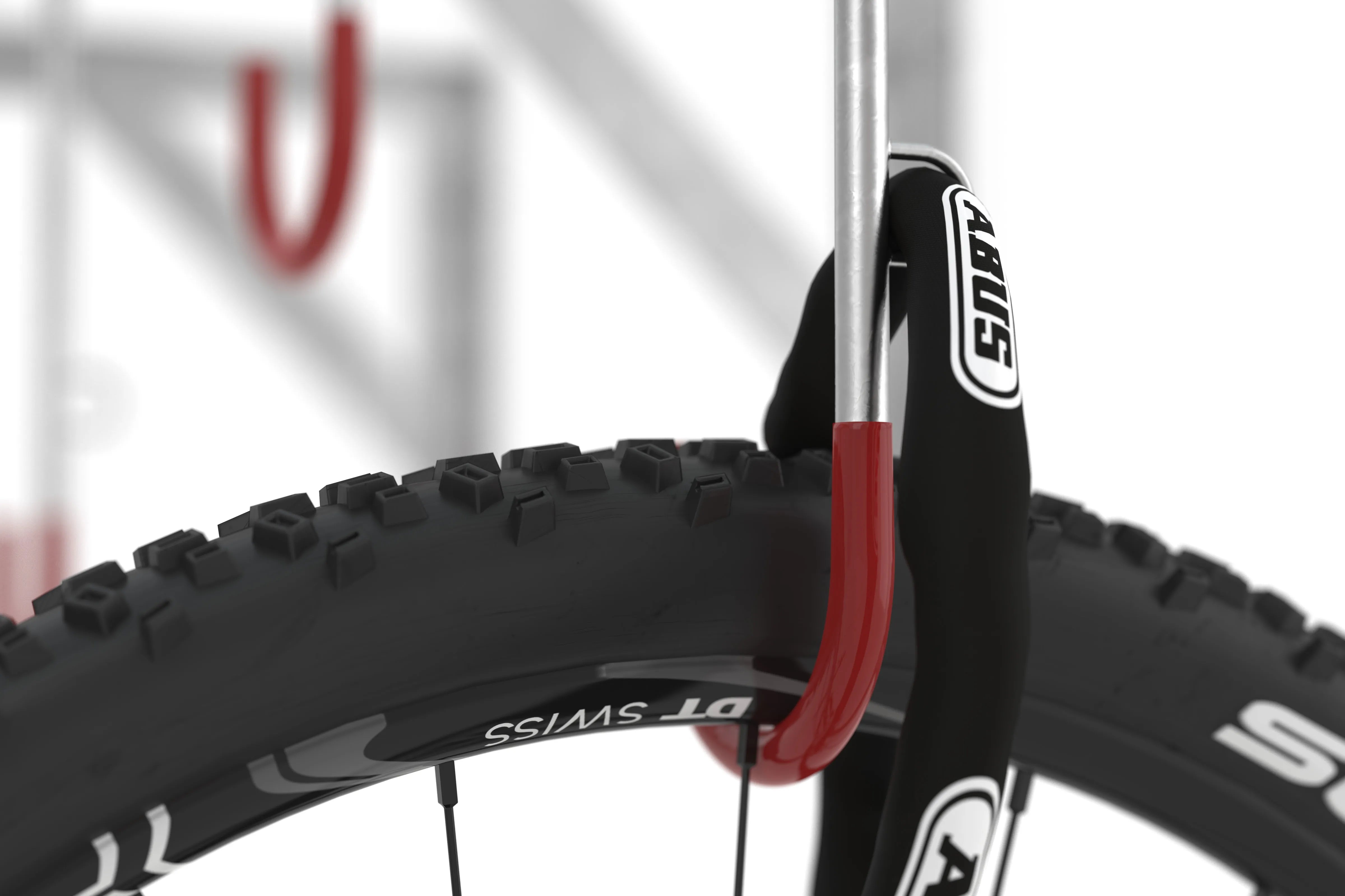 Roter Hängeparkplatz im Detail