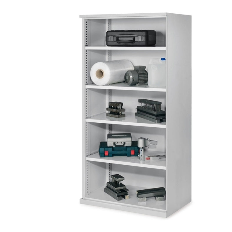 Schwerlastregal Mod. 41 OMT 1950 x 1000 x 600 mm RAL7035. 4 Fachböden verzinkt