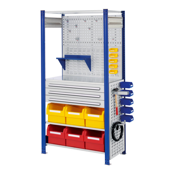Steckregal RasterPlan Mod. 7 RAL 5010 als Werkstattregal