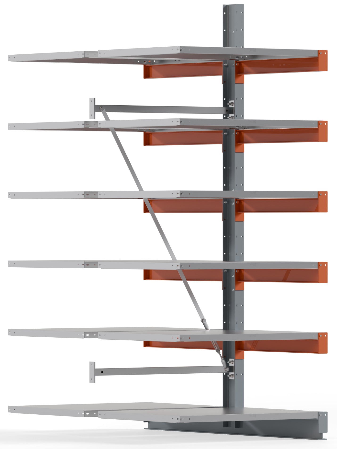 Kragarmregal Stahlboden doppelseitig Anbaufeld