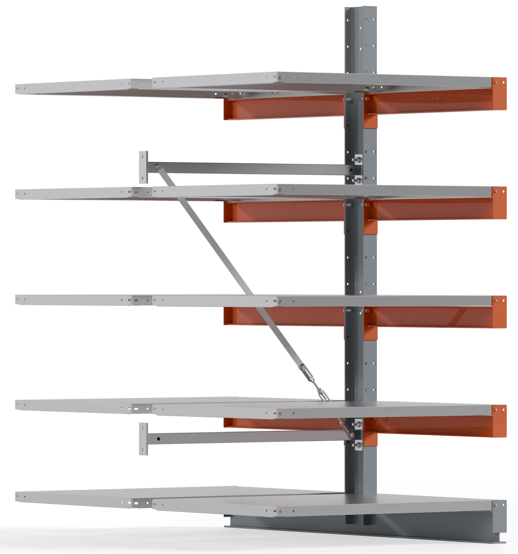 Kragarmregal Stahlboden doppelseitig Anbaufeld