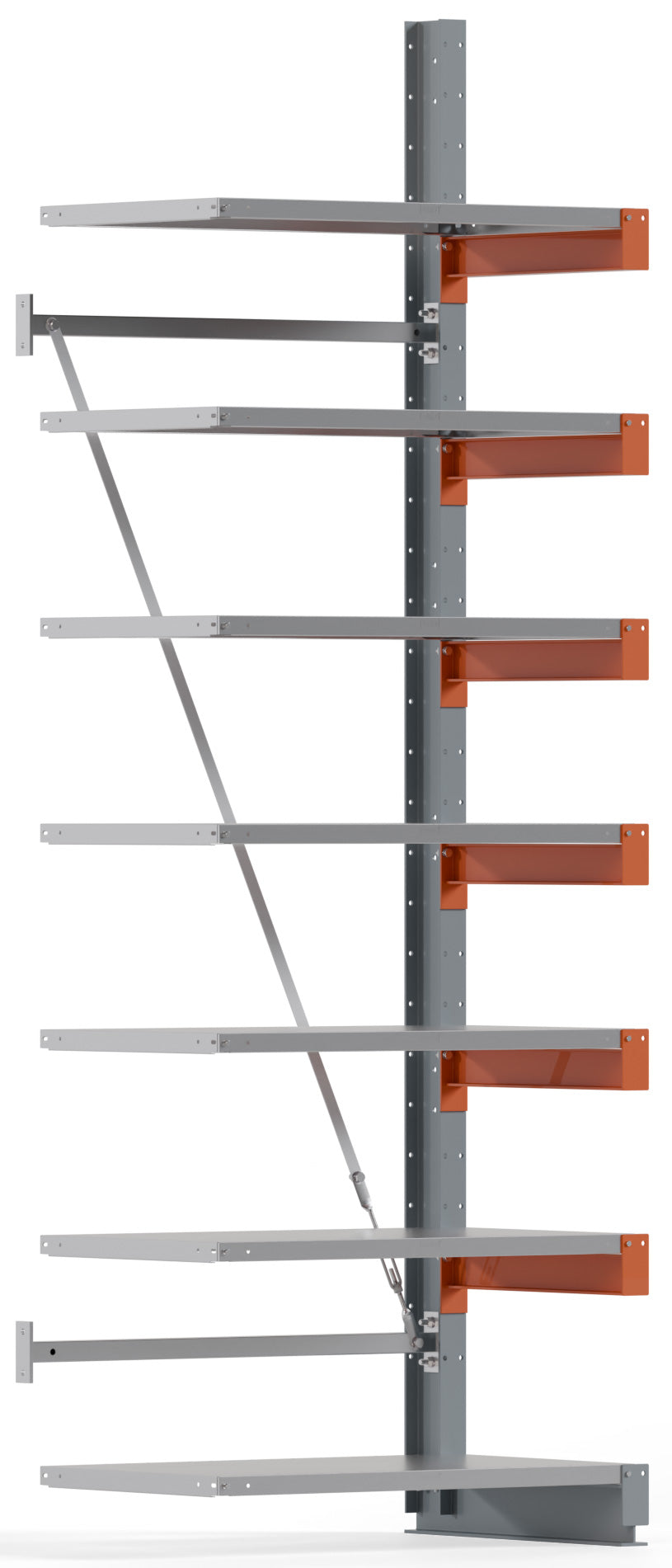 KARL BASIC Kragarmregal Stahlboden einseitig Anbaufeld