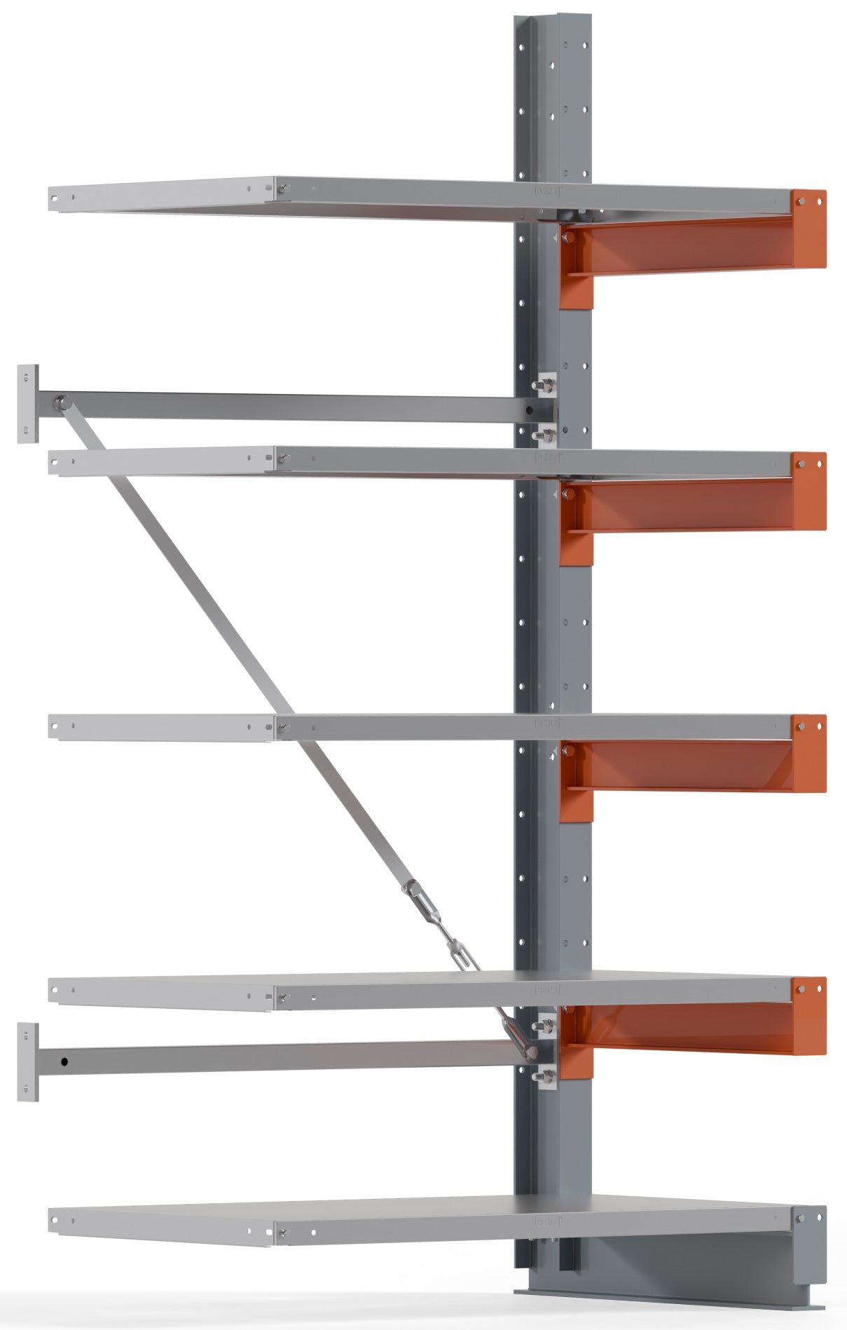 KARL BASIC Kragarmregal Stahlboden einseitig Anbaufeld