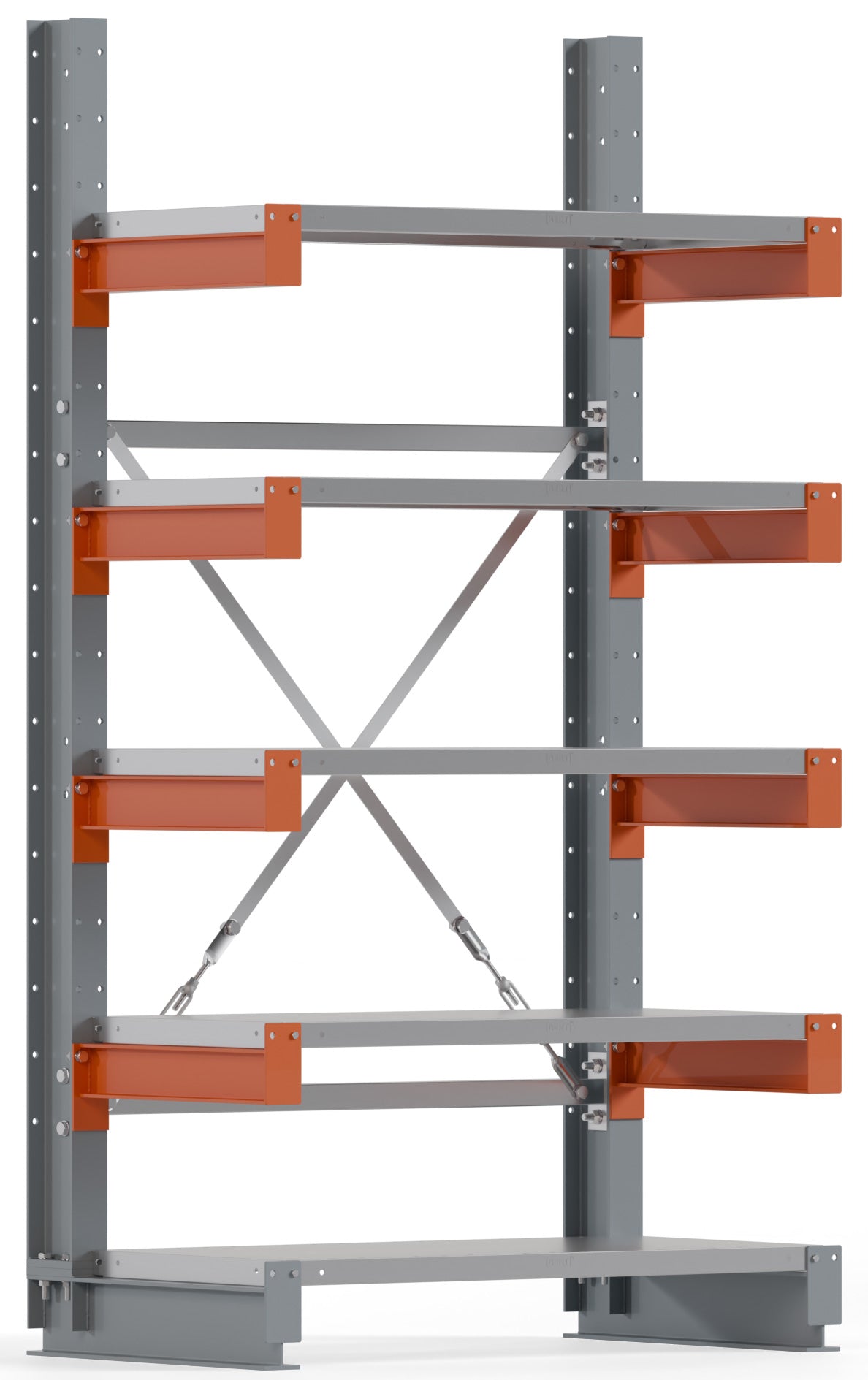 KARL BASIC Kragarmregal Stahlboden einseitig Grundregal