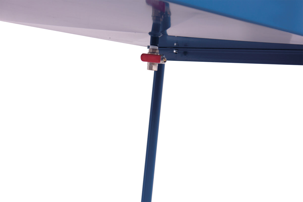 Tischwagen mit 2 Ladeflächen und Gitterrost in enzianblau Detail