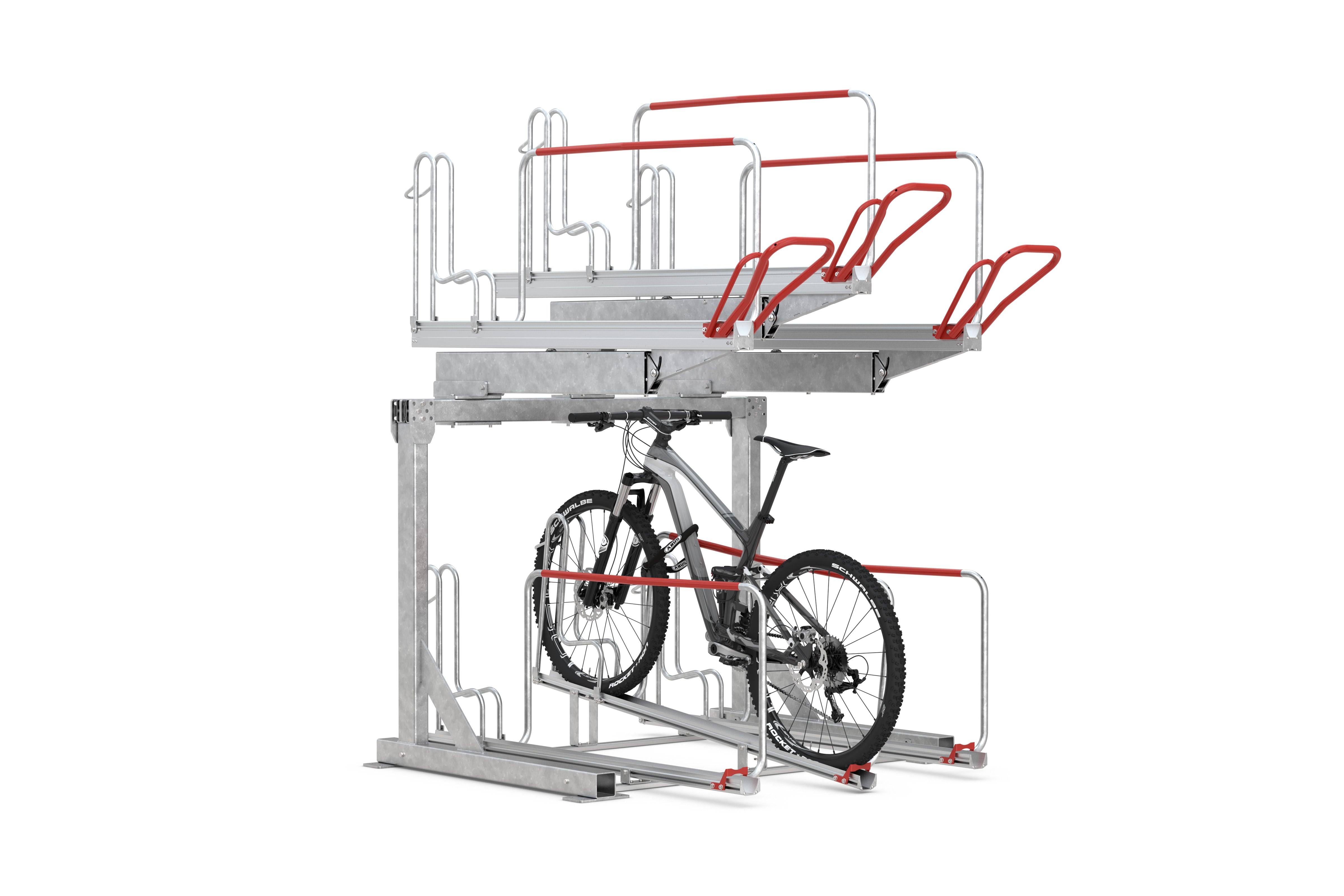 Doppelstockparker mit eingelagertem Rad