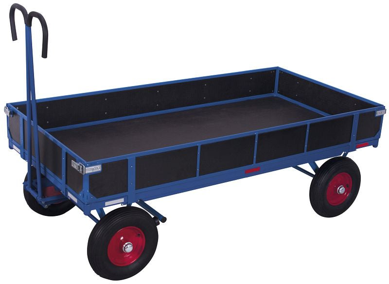 Handpritschenwagen mit Bordwand, Außenmaß: 1.680 x 830 x 1.340 mm in blau