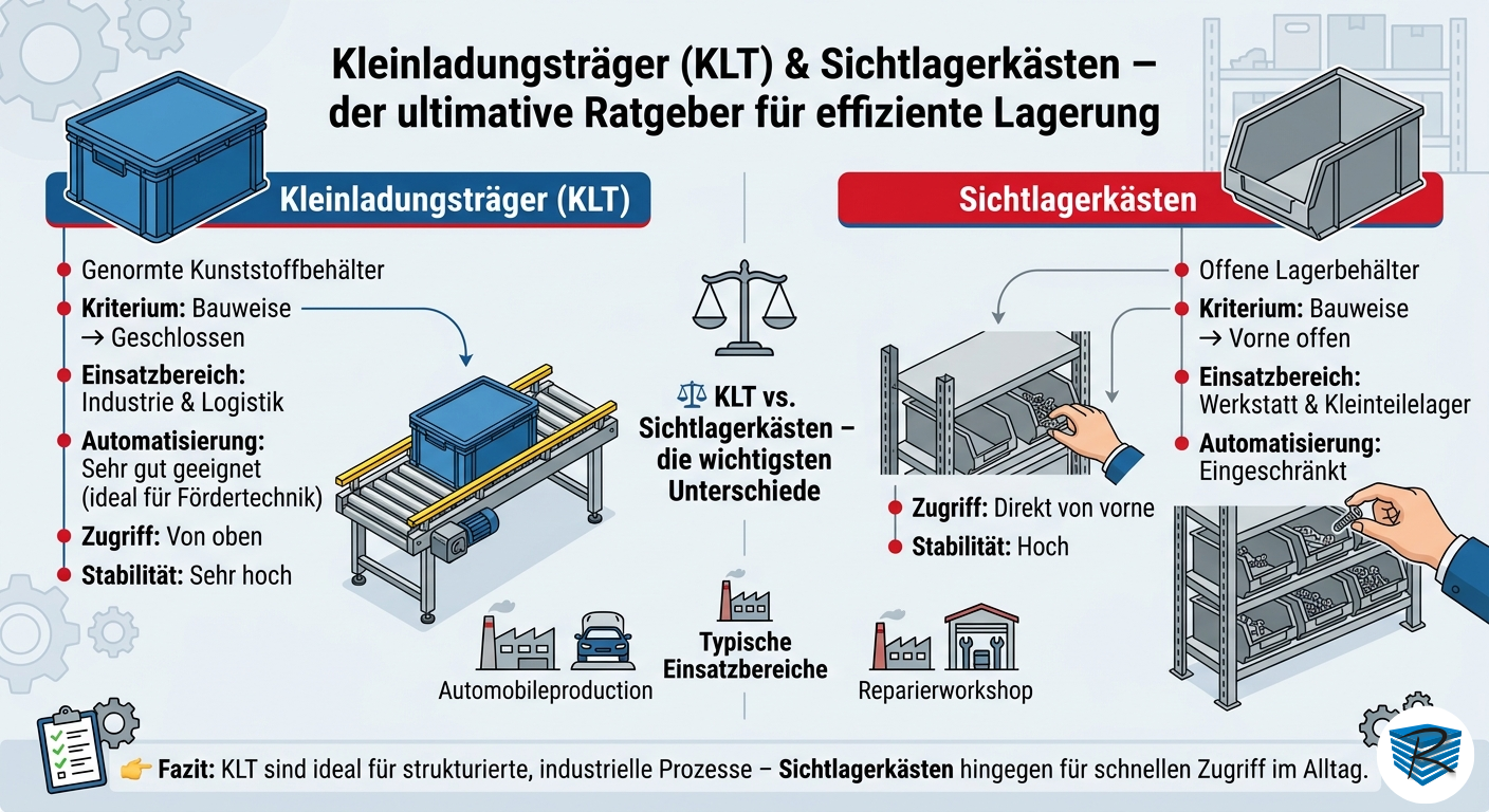KLT Behälter vs. Sichtlagerkästen als Ratgeber