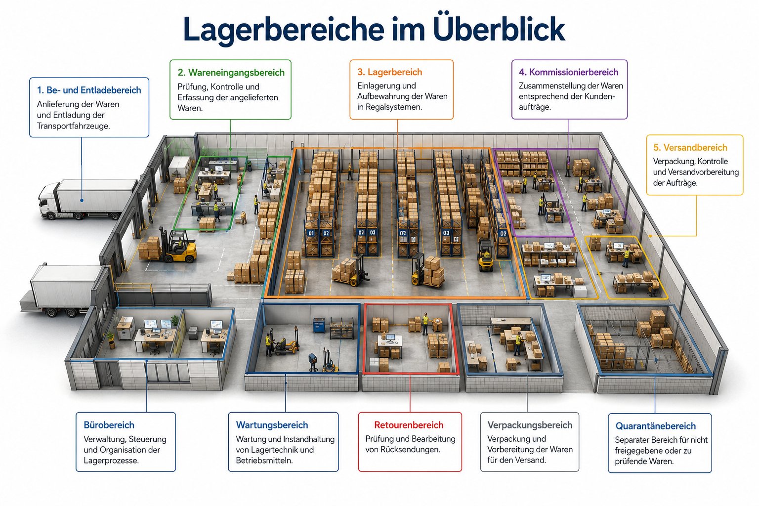 Lagerbereiche im Überblick beim Fachhändler