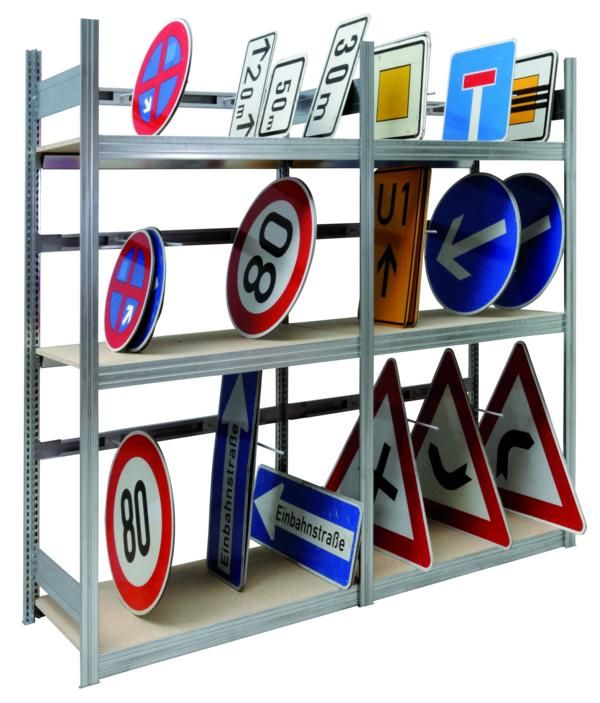Schilderregal für Industrie und Gewerbe