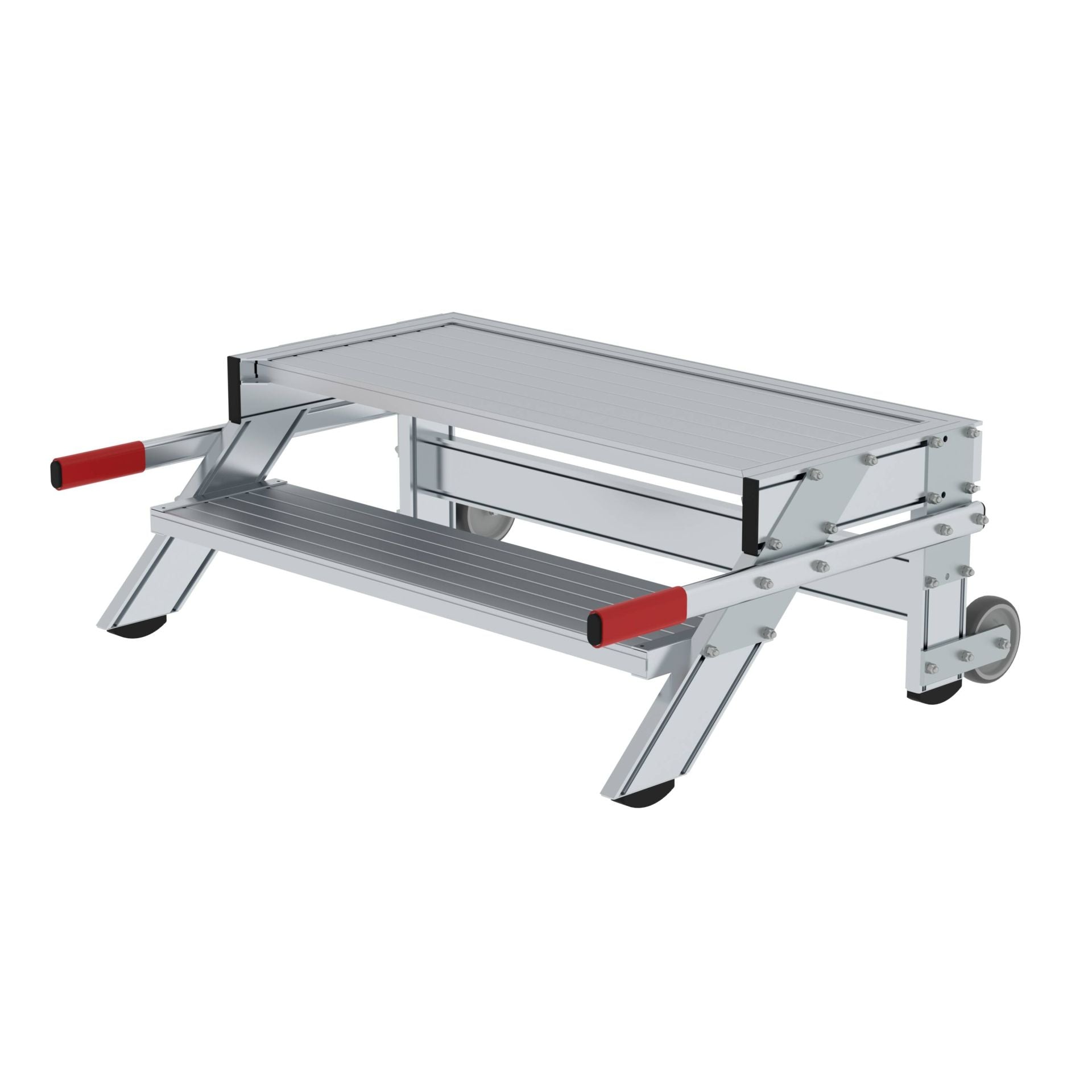 Günzburger Steigtechnik Arbeitspodest fahrbar Stufenbreite 1.000 mm Aluminium geriffelt 2 Stufen