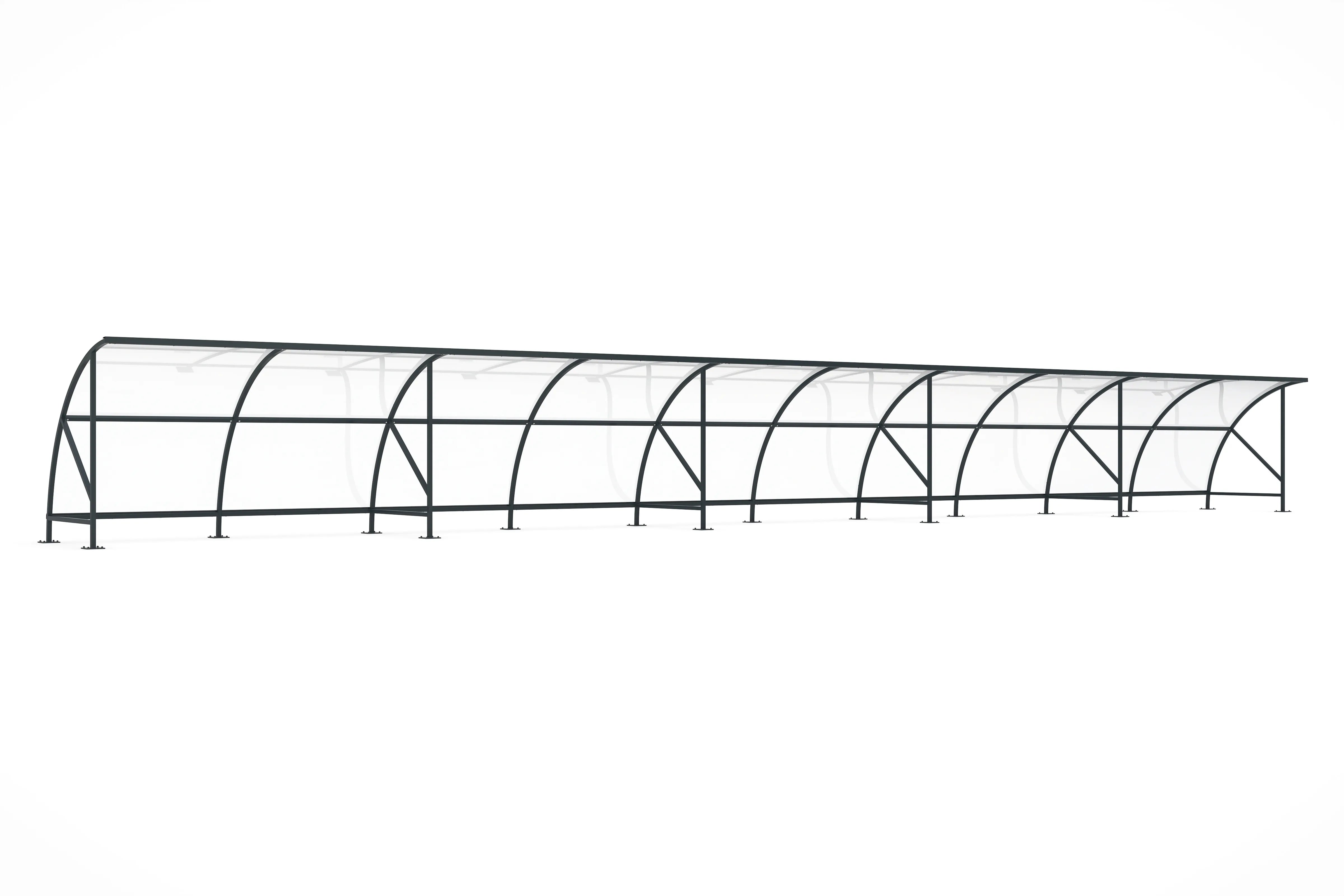 Fahrradüberdachung Bogendach Grundfläche 43,15 m²