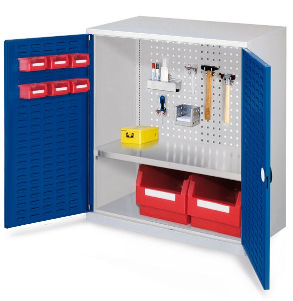 Werkzeugschrank Modell 2 mit Schlitzplatte in enzianblau