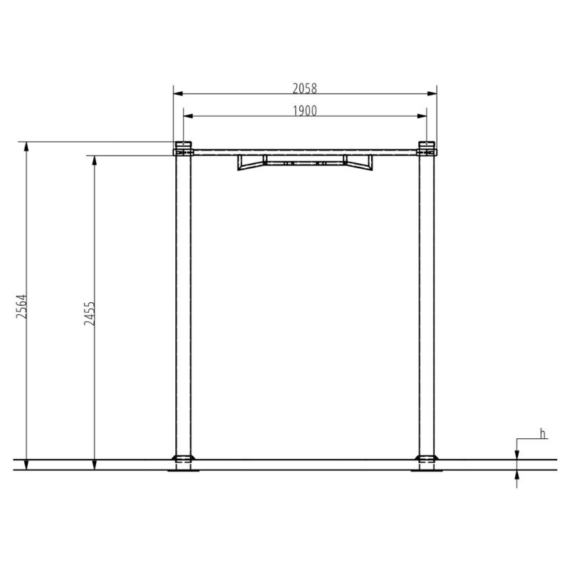 Maße Reckstange 1900 mm