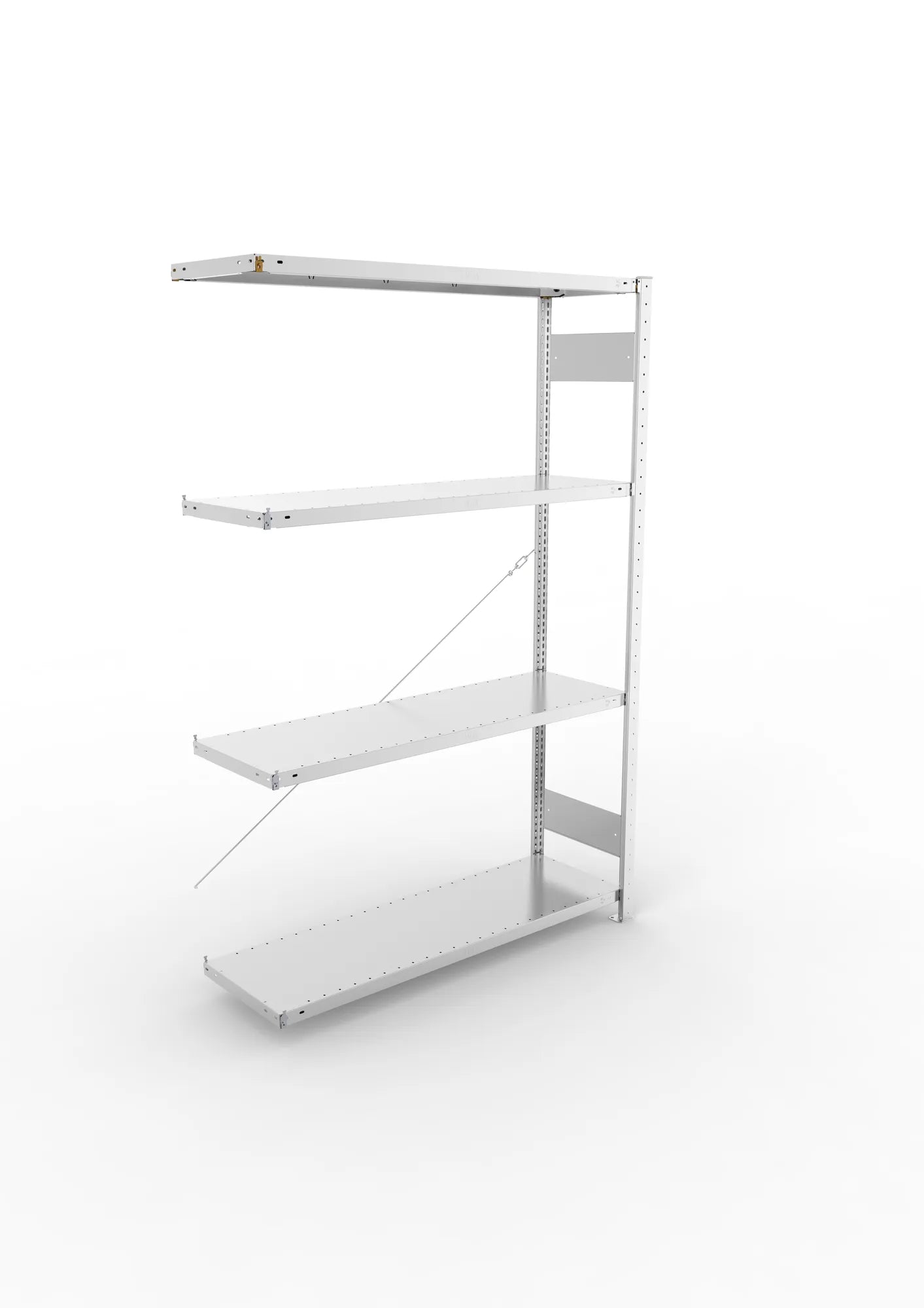 Fachbodenregal von Meta in verzinkt Anbauregal