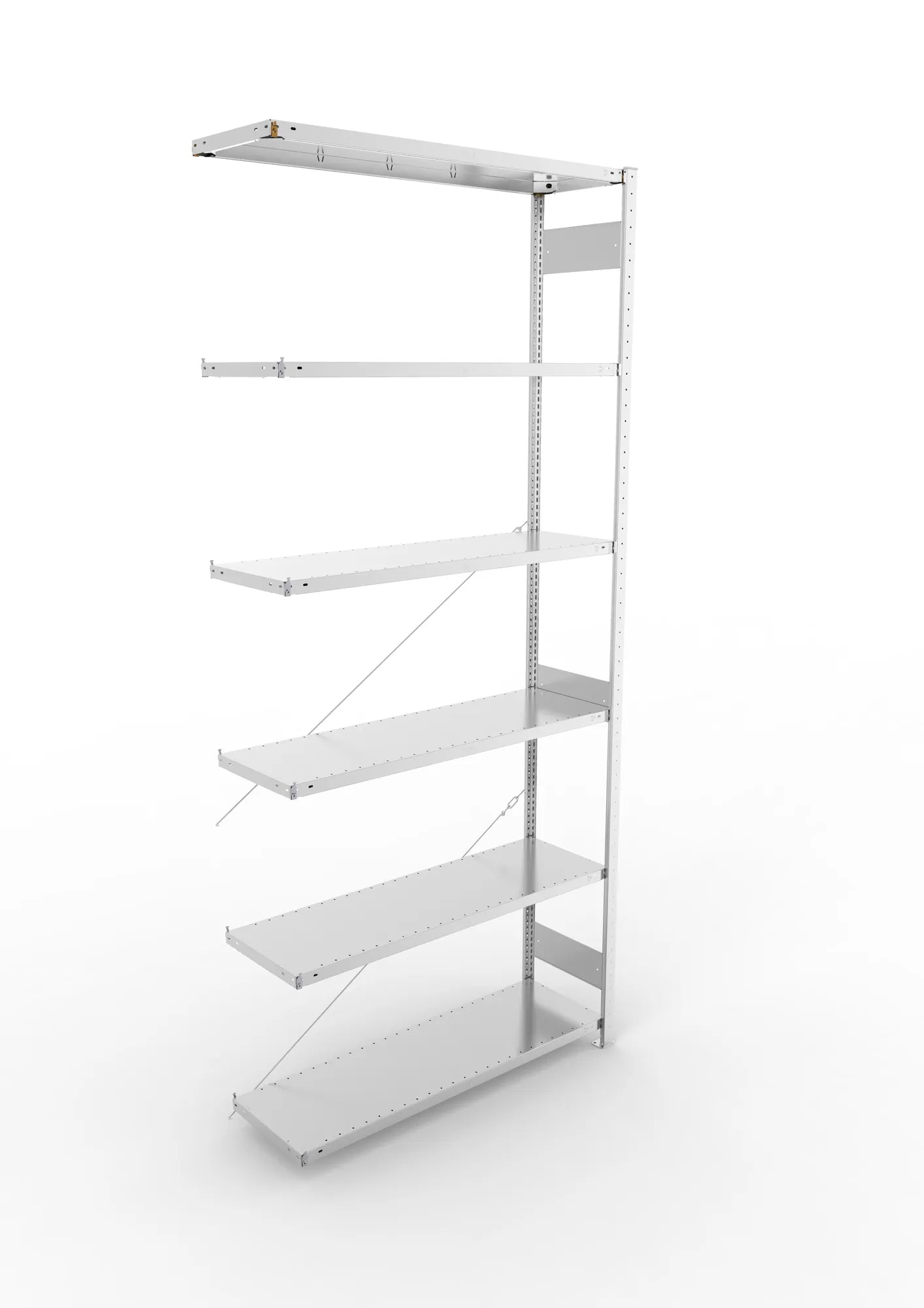 Fachbodenregal von Meta in verzinkt Anbauregal