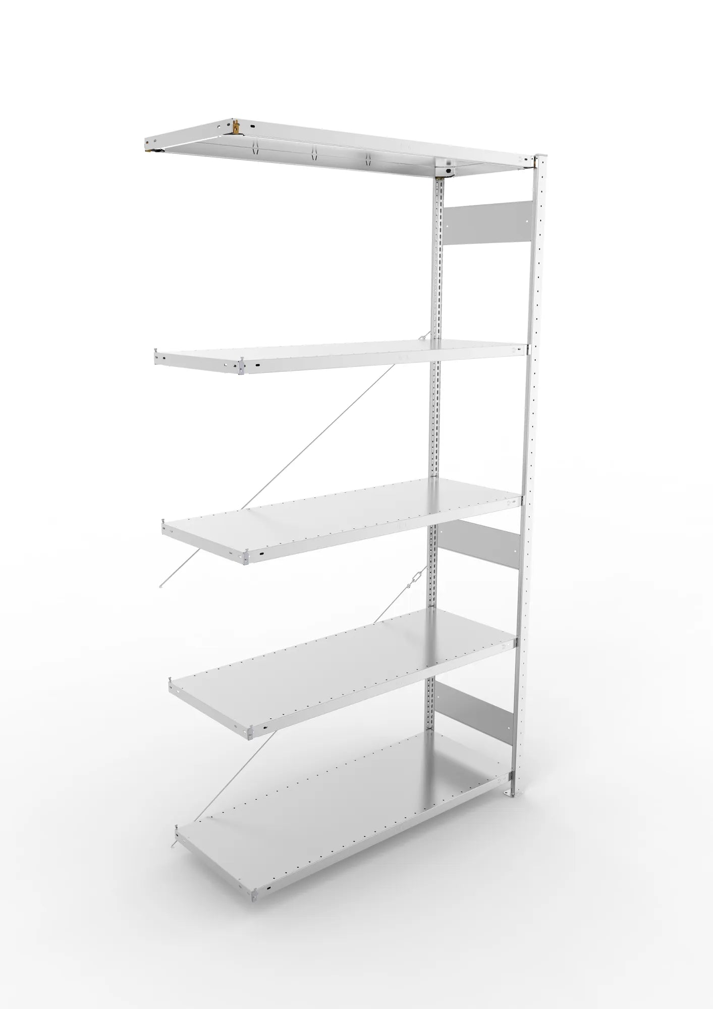 Fachbodenregal von Meta in verzinkt Anbauregal