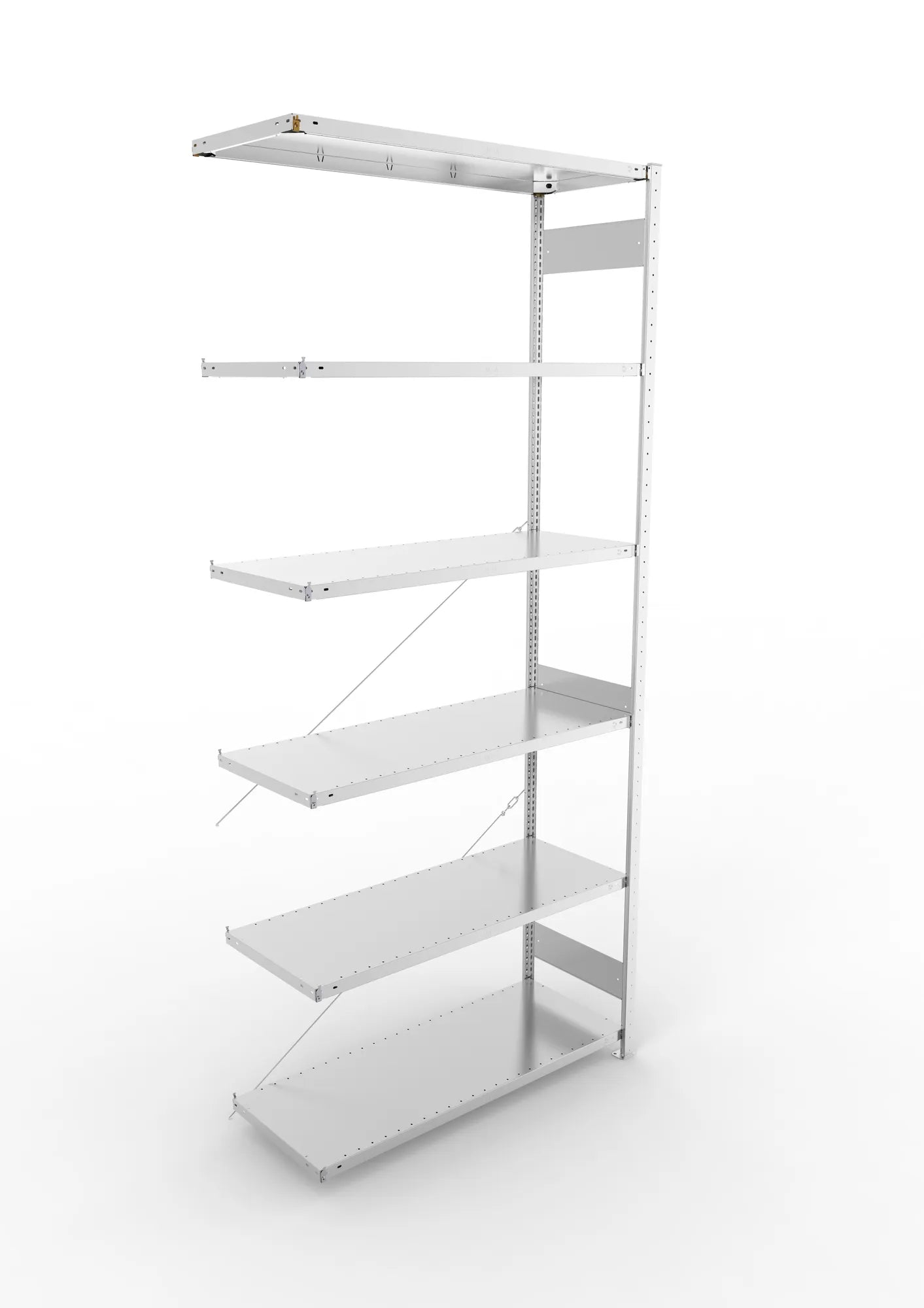 Fachbodenregal von Meta in verzinkt Anbauregal