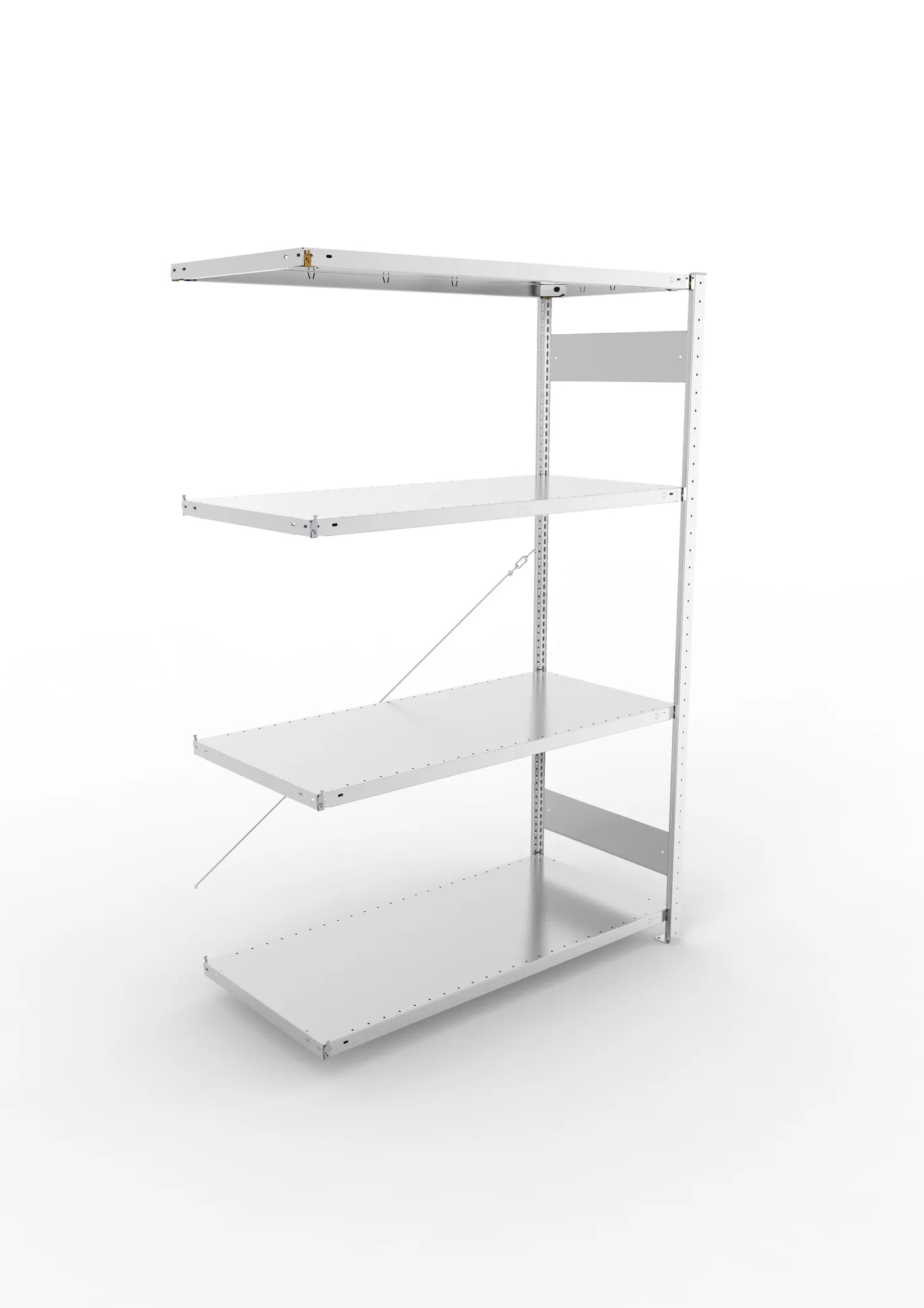 Fachbodenregal von Meta in verzinkt Anbauregal