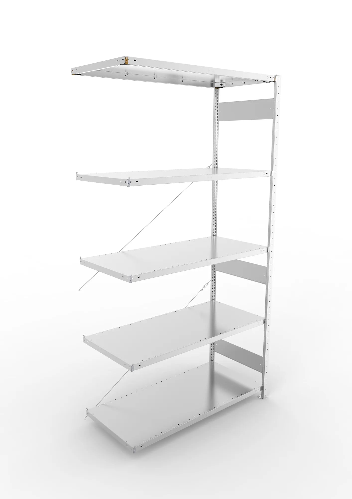 Fachbodenregal von Meta in verzinkt Anbauregal