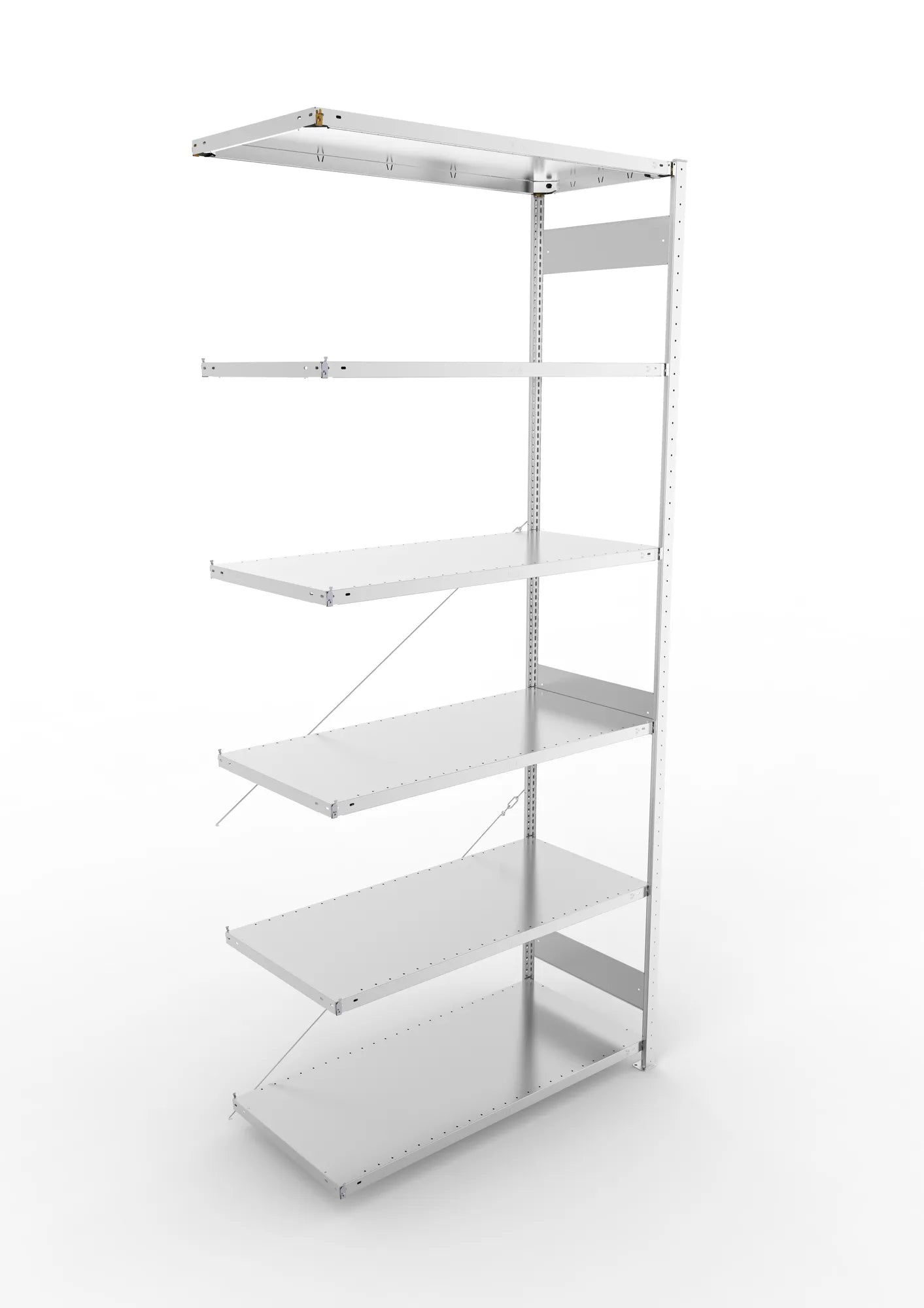 Fachbodenregal von Meta in verzinkt Anbauregal