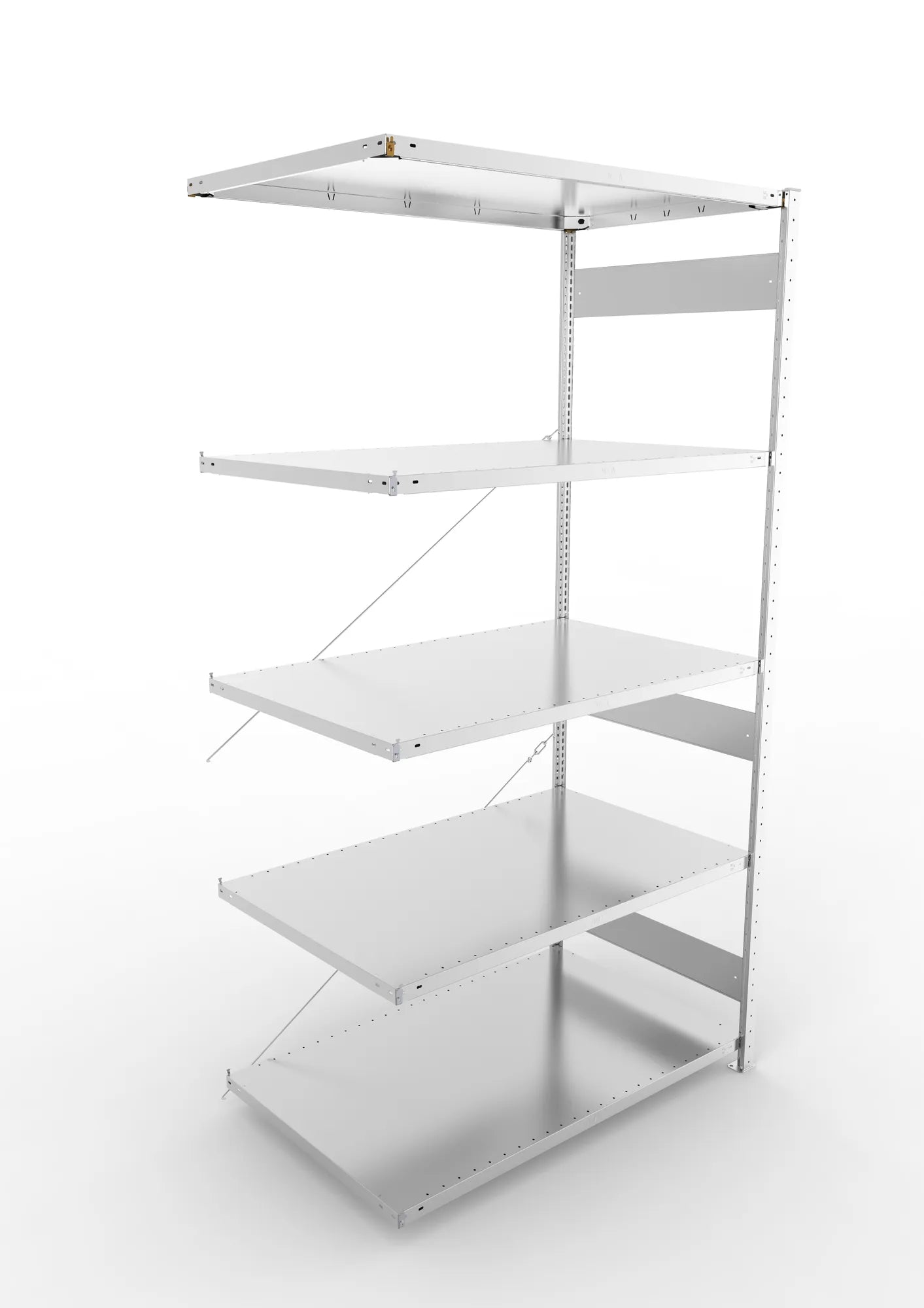 Fachbodenregal von Meta in verzinkt Anbauregal