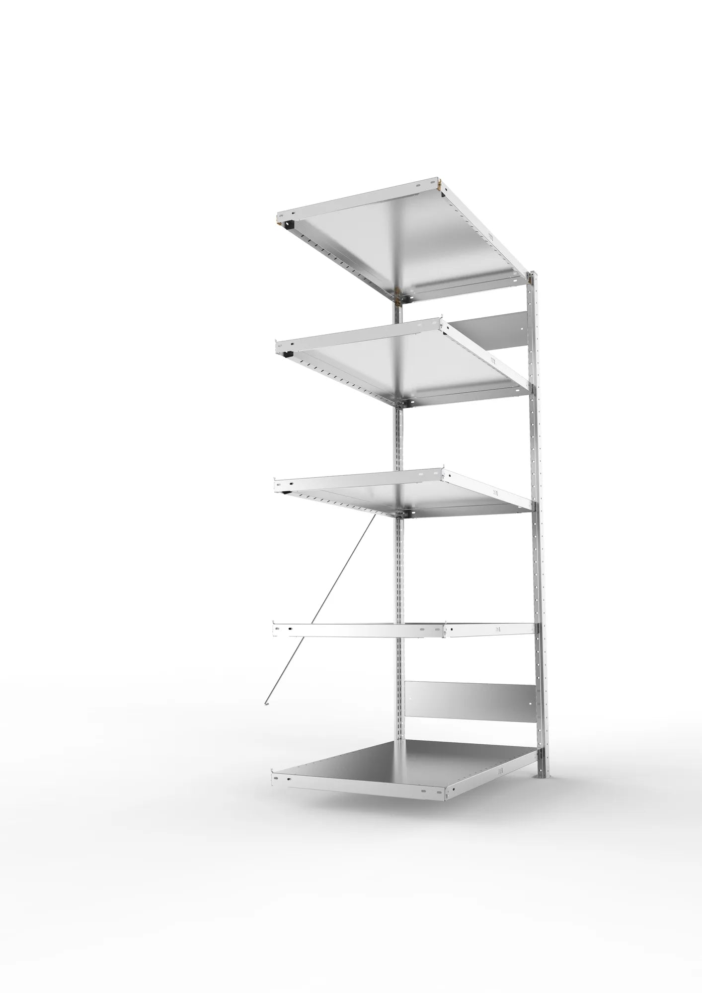 Fachbodenregal von Meta in verzinkt Anbauregal