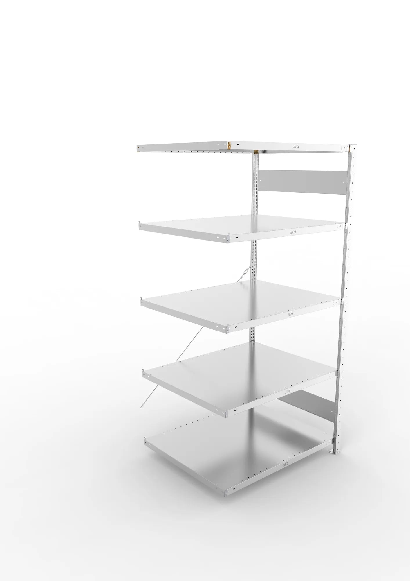 Fachbodenregal von Meta in verzinkt Anbauregal
