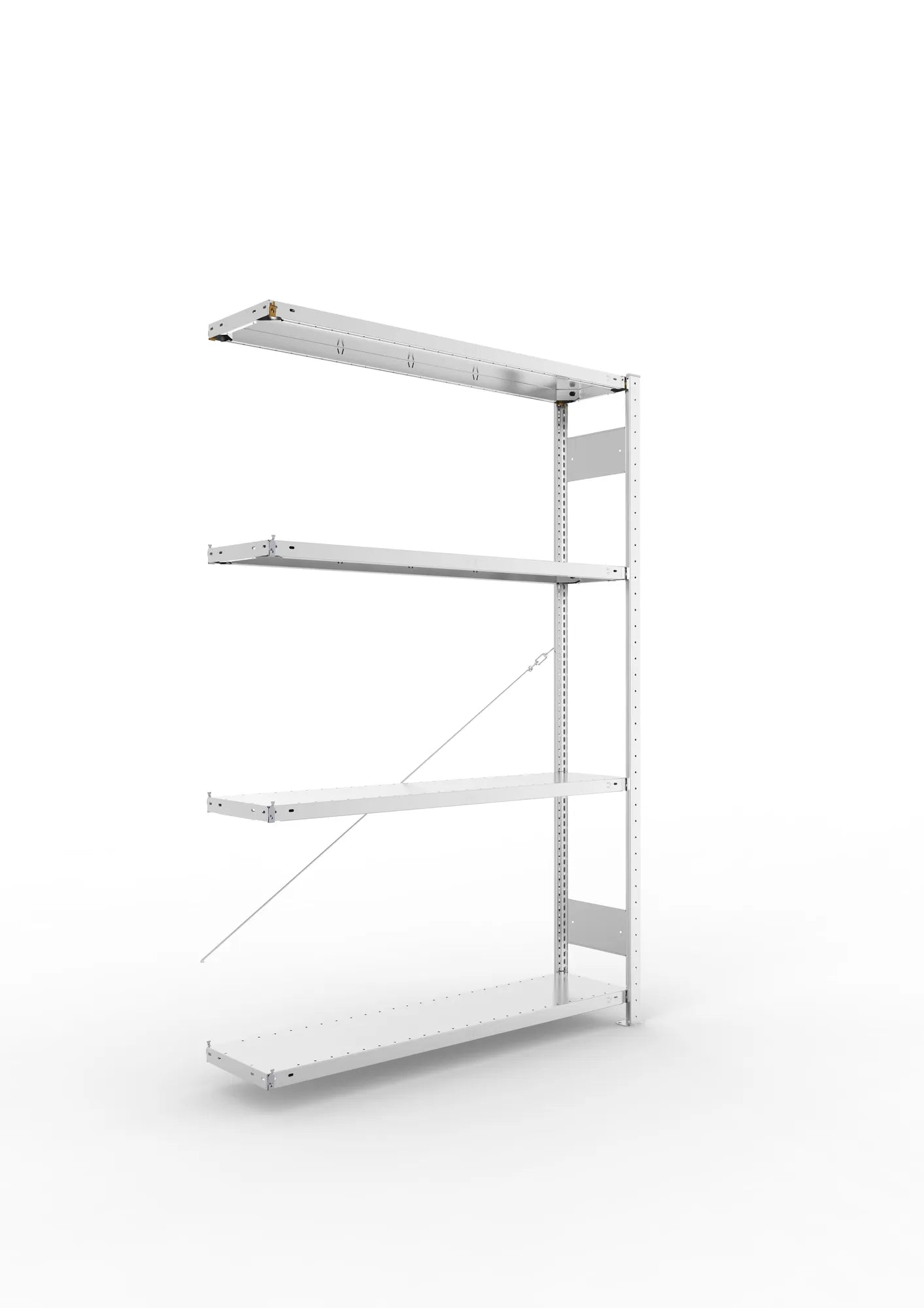 Fachbodenregal von Meta in verzinkt Anbauregal