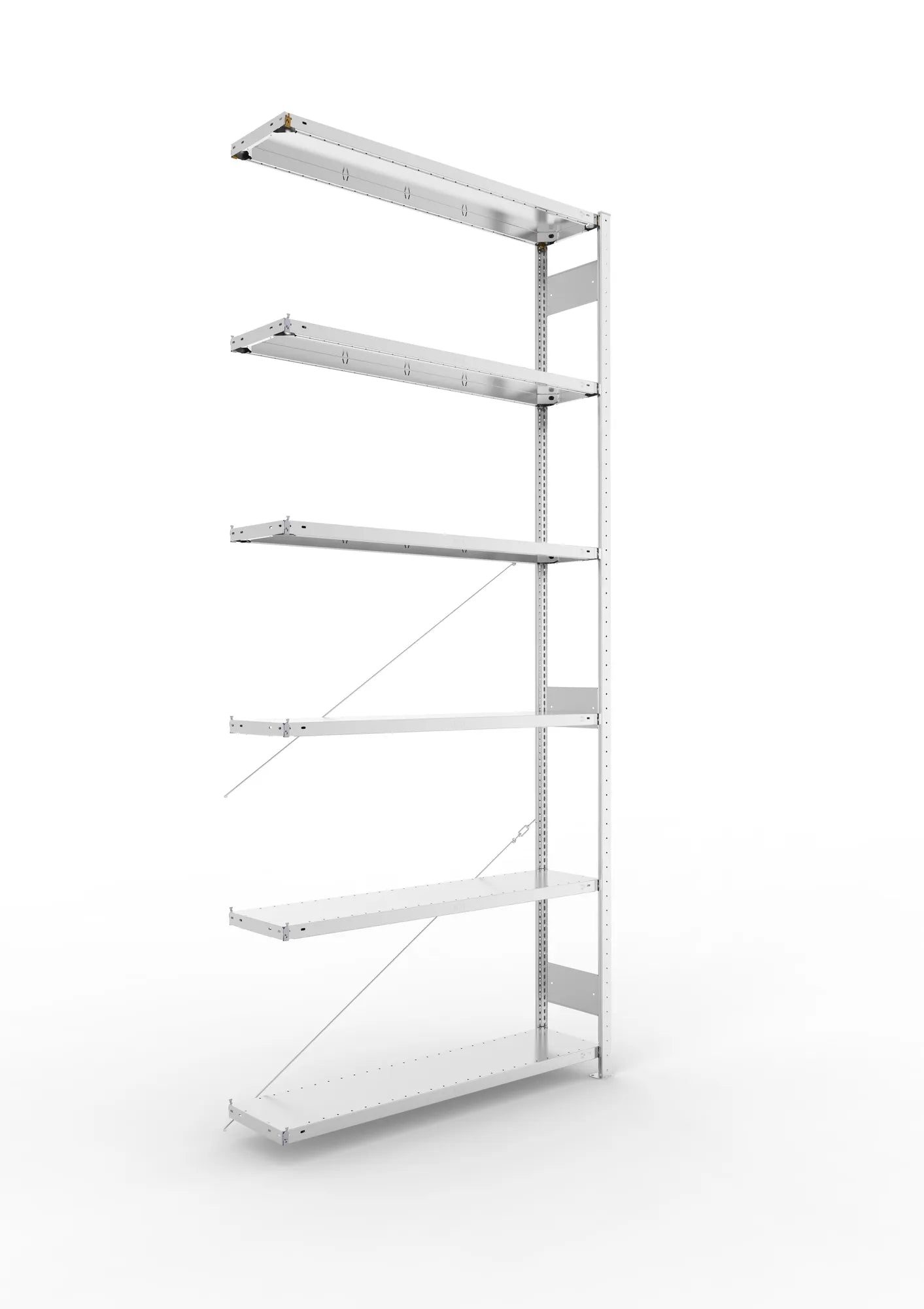 Fachbodenregal von Meta in verzinkt Anbauregal