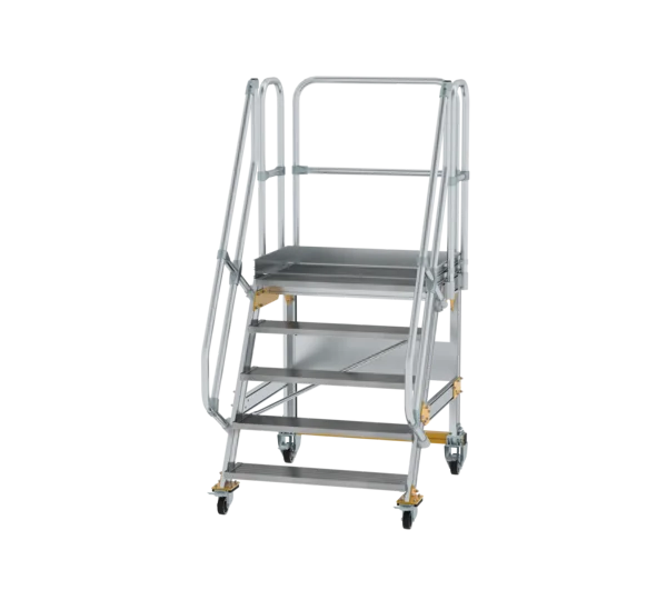 Plattformtreppe 60° fahrbar von MUNK Stufenbreite 1000 mm 5 Stufen