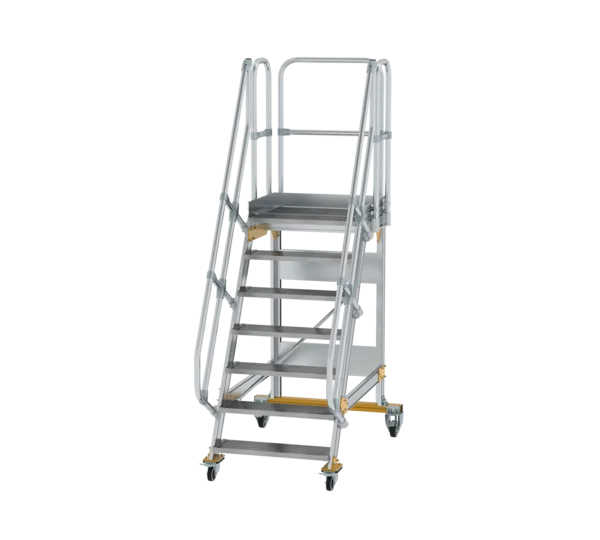 Plattformtreppe 60° fahrbar von MUNK Stufenbreite 800 mm 7 Stufen