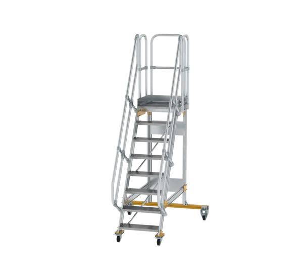 Plattformtreppe 60° fahrbar von MUNK Stufenbreite 600 mm 8 Stufen