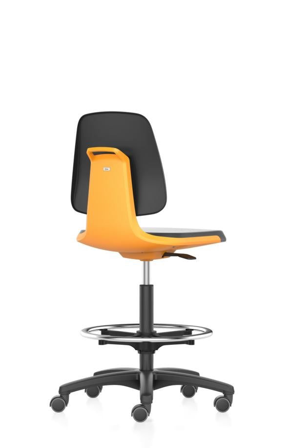 Labsit Arbeitsstuhl mit Rollen in orange schwarz