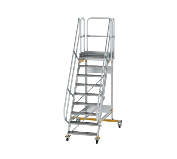Plattformtreppe 60° fahrbar von MUNK Stufenbreite 800 mm 9 Stufen