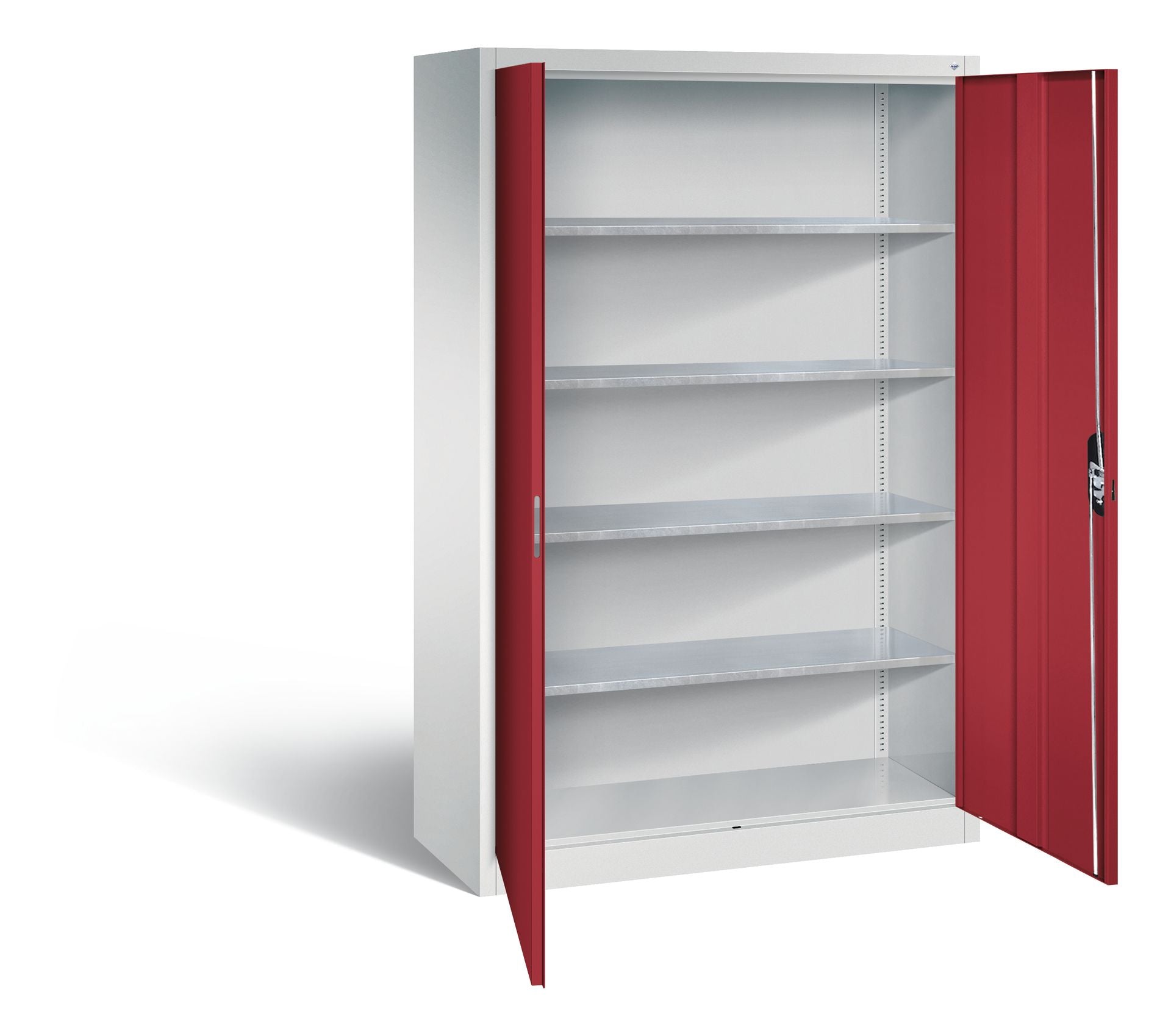 Flügeltürenschrank Acurado 1200 mm Breite Innenansicht Rubinrot