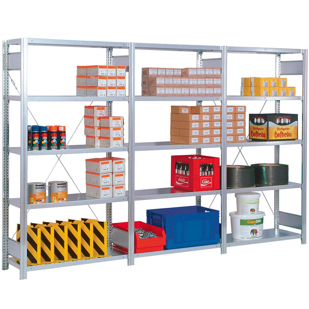 Basic shelf rack 250x128x80 cm Shelf load 250 kg Field load 2,000 kg