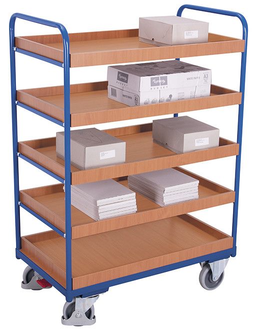 Etagenwagen hoch VARIOfit Enzianblau EasyStop Funktion