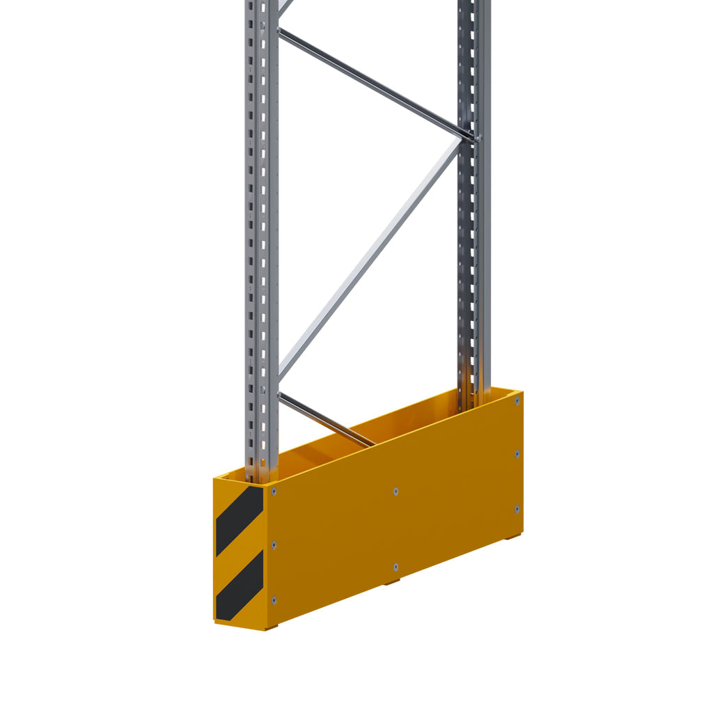 Massive Schutzplanken für einfache Regalreihen