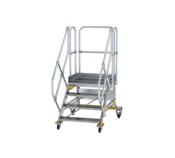 Plattformtreppe 45° fahrbar von MUNK Stufenbreite 800 mm 4 Stufen
