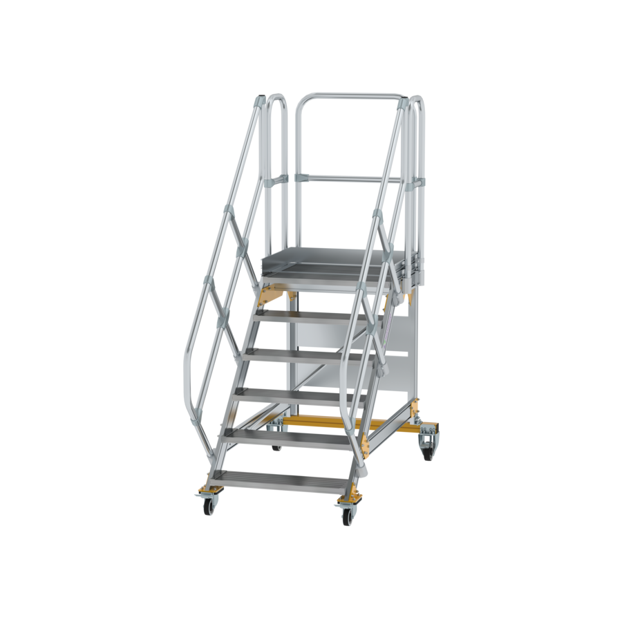 Plattformtreppe 45° fahrbar von MUNK Stufenbreite 800 mm 6 Stufen