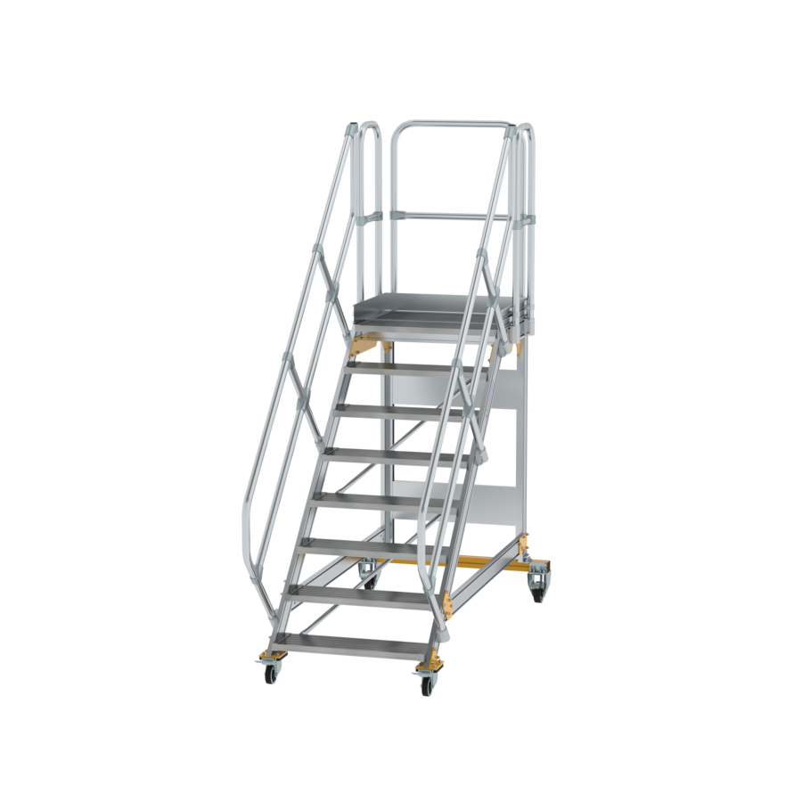 Plattformtreppe 45° fahrbar von MUNK Stufenbreite 800 mm 8 Stufen