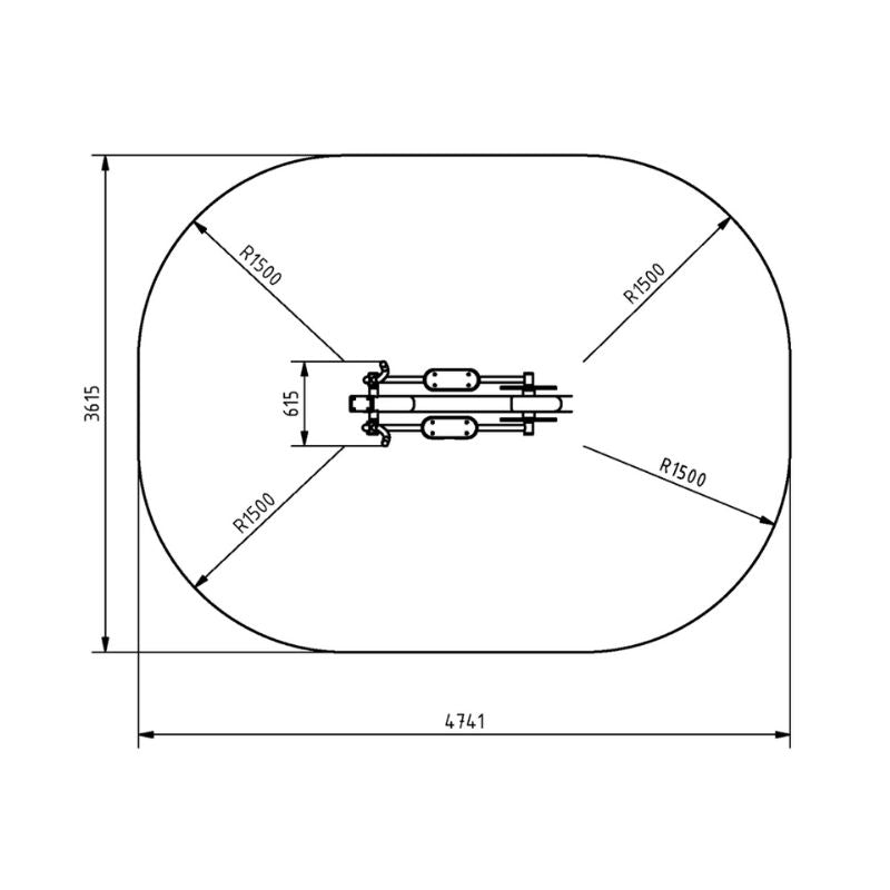 Crosstrainer aus Stehl pulverbeschichtet Zeichnung