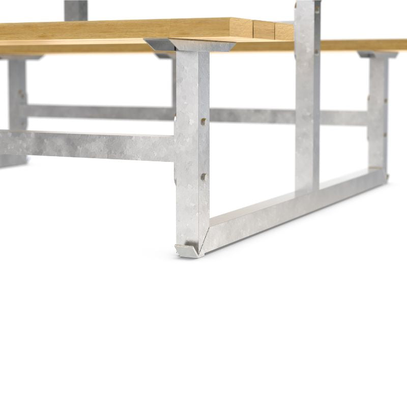Picknicktisch aus Stahl und echtem Holz Fußteil
