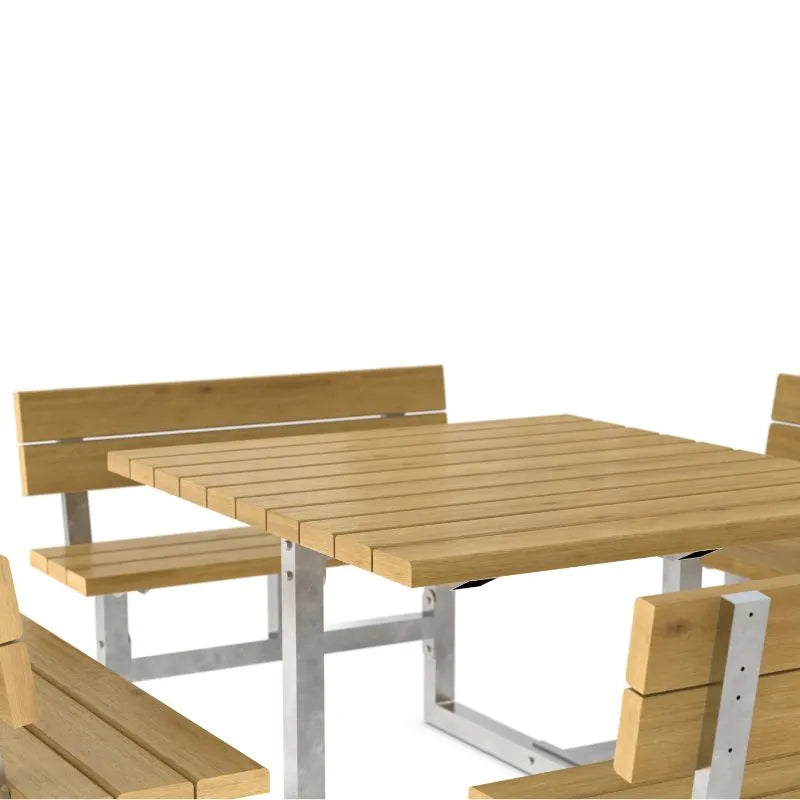 Picknicktisch für 8 Personen aus Holz mit Stahl