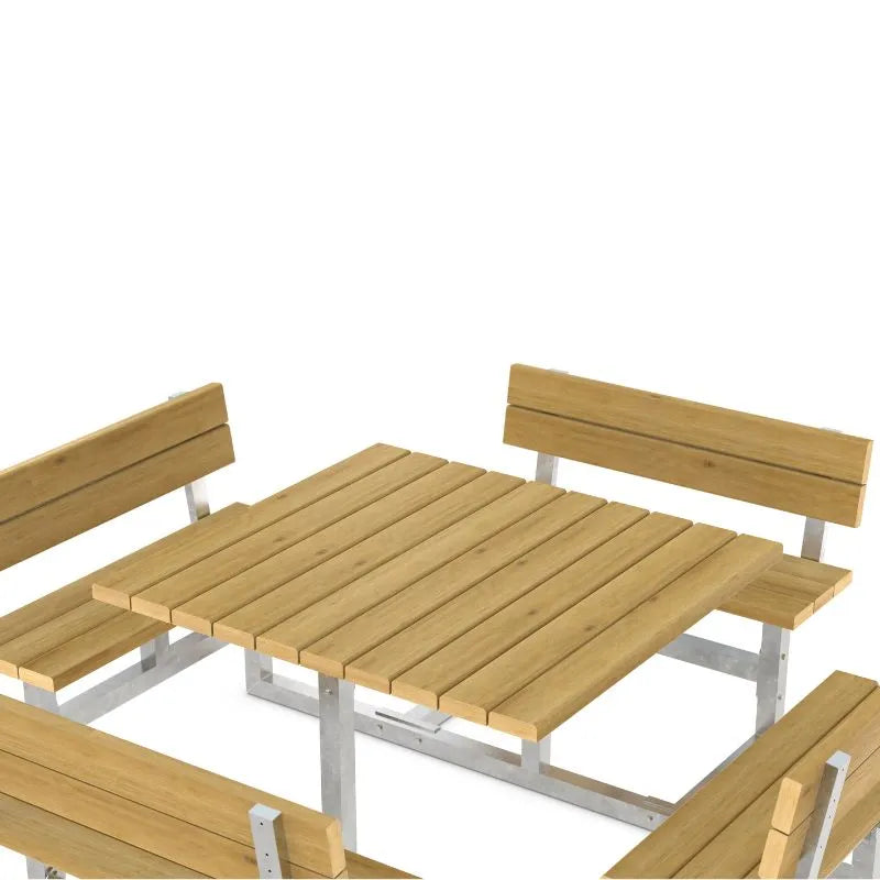 Picknicktisch für 8 Personen aus Holz mit Stahl