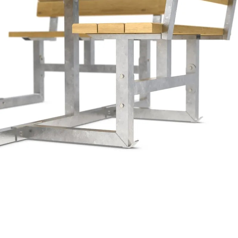Picknicktisch für 8 Personen aus Holz mit Stahl Detail
