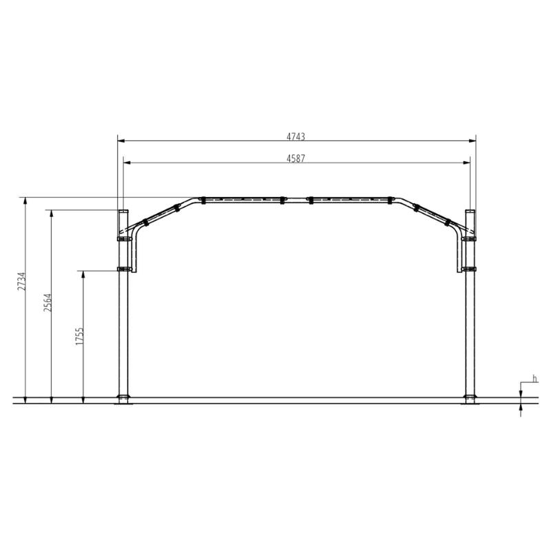 Kombileiter Groß für Outdoor-Fitness & Calisthenics Zeichnung